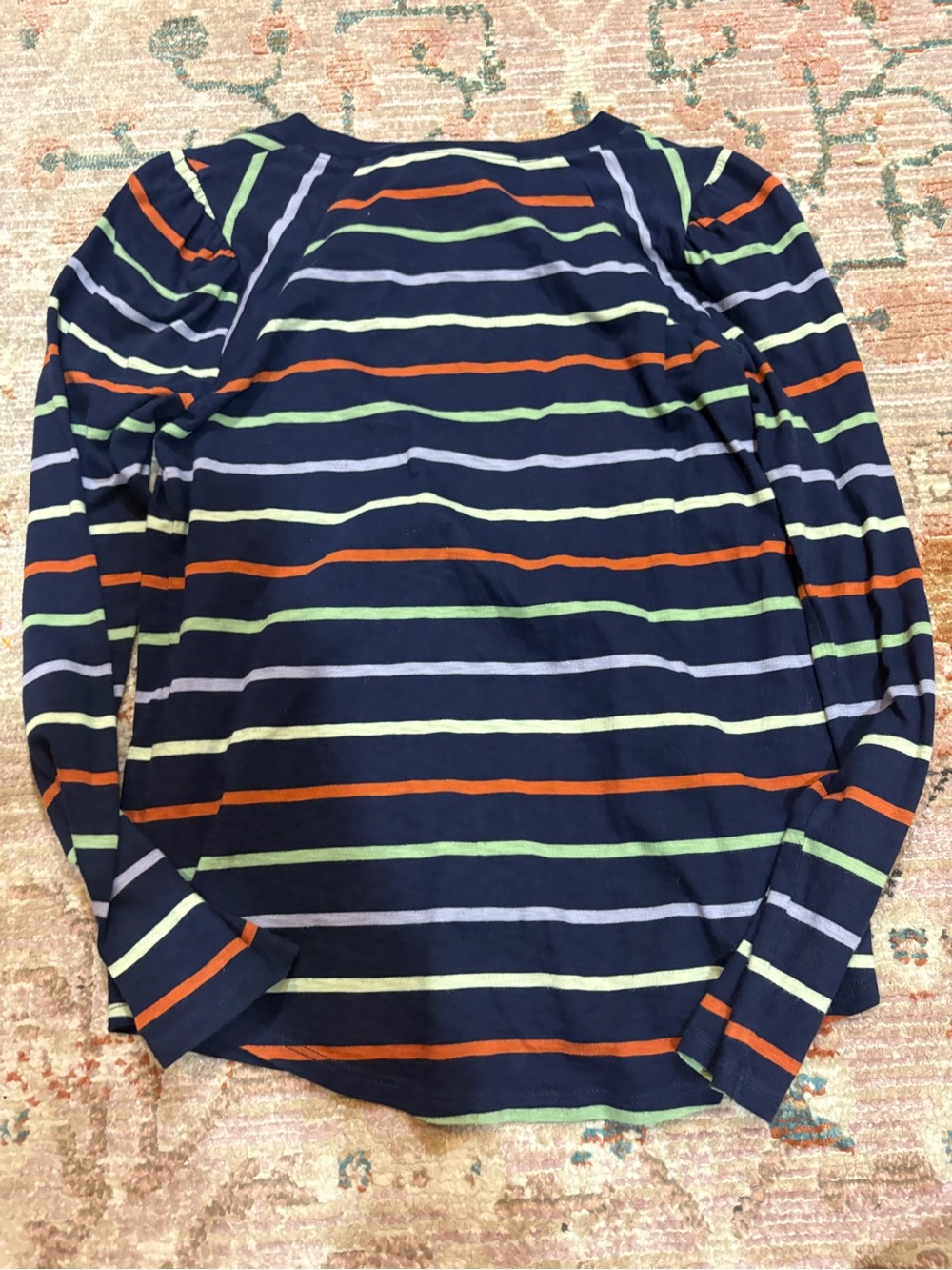 Veronica Beard Navy Mason Multistripe Long Sleeve Tee - Picture 6 of 6